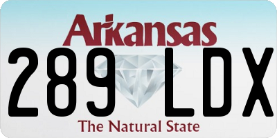 AR license plate 289LDX