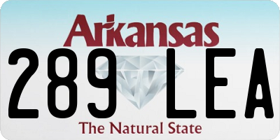 AR license plate 289LEA