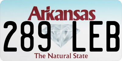 AR license plate 289LEB