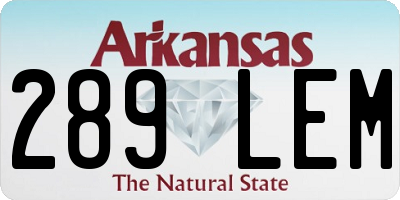 AR license plate 289LEM