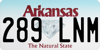 AR license plate 289LNM