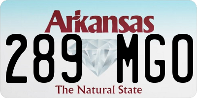 AR license plate 289MGO