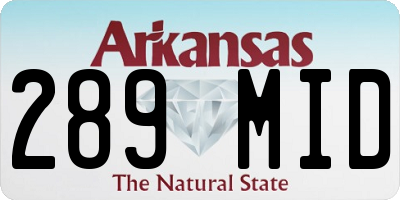 AR license plate 289MID