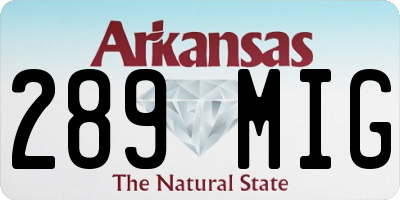 AR license plate 289MIG