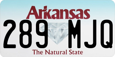 AR license plate 289MJQ