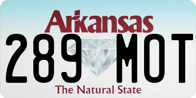 AR license plate 289MOT