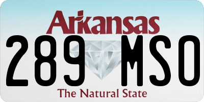 AR license plate 289MSO