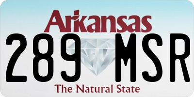 AR license plate 289MSR