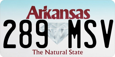 AR license plate 289MSV
