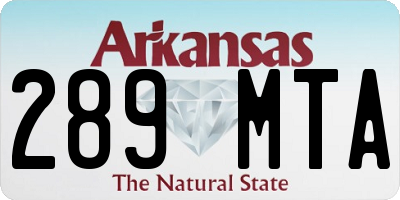 AR license plate 289MTA