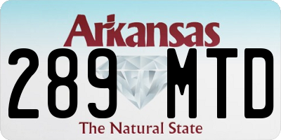 AR license plate 289MTD