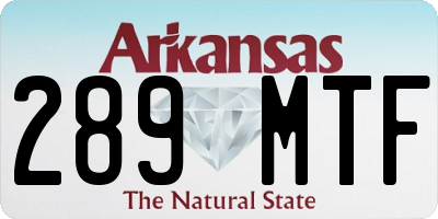 AR license plate 289MTF