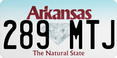 AR license plate 289MTJ