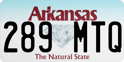 AR license plate 289MTQ
