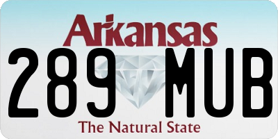 AR license plate 289MUB