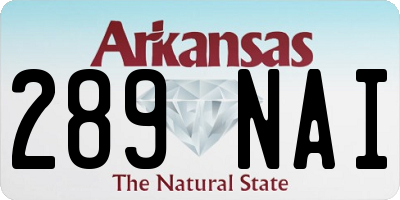 AR license plate 289NAI