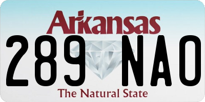 AR license plate 289NAO