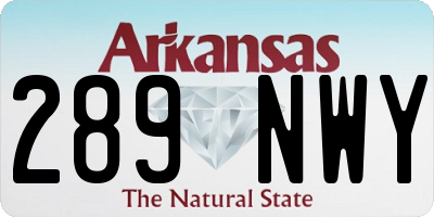 AR license plate 289NWY
