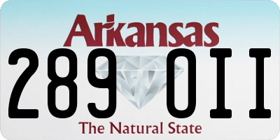 AR license plate 289OII