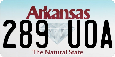 AR license plate 289UOA