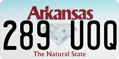 AR license plate 289UOQ