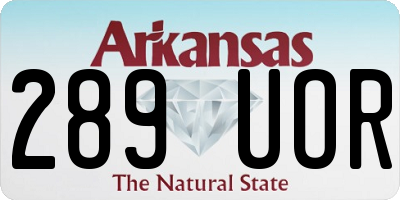 AR license plate 289UOR