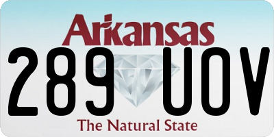 AR license plate 289UOV