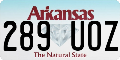 AR license plate 289UOZ