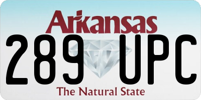 AR license plate 289UPC