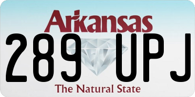 AR license plate 289UPJ