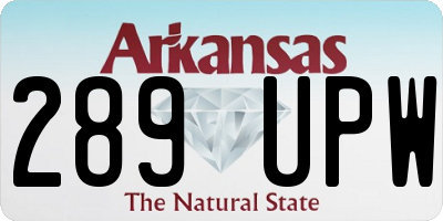 AR license plate 289UPW