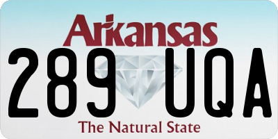 AR license plate 289UQA