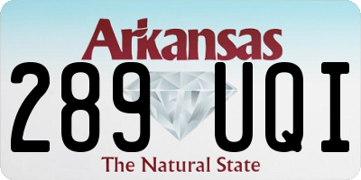 AR license plate 289UQI