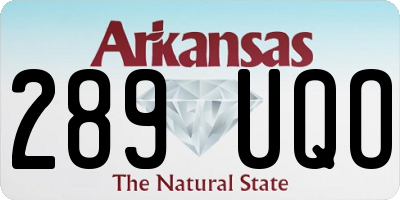AR license plate 289UQO