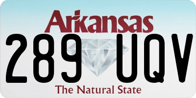 AR license plate 289UQV