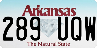 AR license plate 289UQW