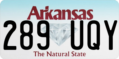 AR license plate 289UQY