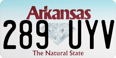 AR license plate 289UYV