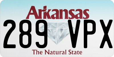 AR license plate 289VPX