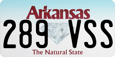 AR license plate 289VSS