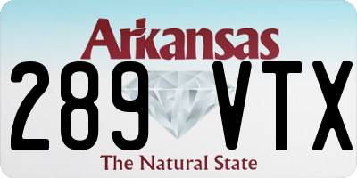 AR license plate 289VTX