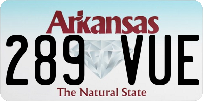 AR license plate 289VUE