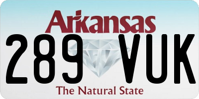 AR license plate 289VUK