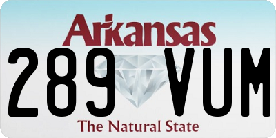 AR license plate 289VUM