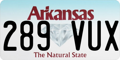 AR license plate 289VUX