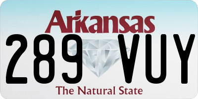AR license plate 289VUY