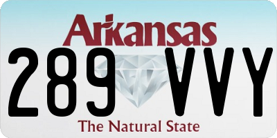 AR license plate 289VVY