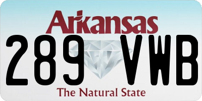 AR license plate 289VWB