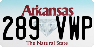 AR license plate 289VWP