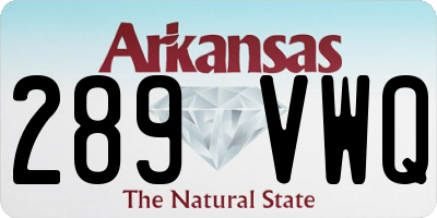 AR license plate 289VWQ